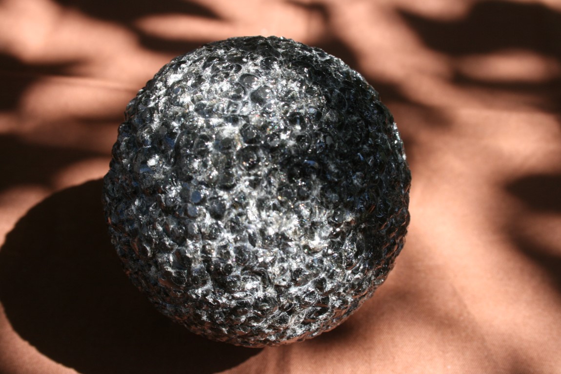 Chiseled Obsidian Sphere self control and resilience, ground, cleansing of negativity, psychic protection 4847